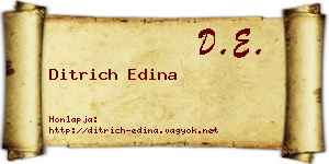 Ditrich Edina névjegykártya